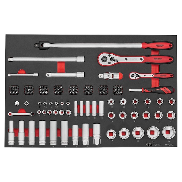 Teng Tools 126 Piece 1/4 and 1/2" Drive Regular and Deep Socket S - TTESK126