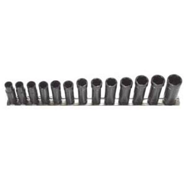 H.B. Products H.B. Products TRTSCD3813B 13 Piece .38 in. Drive Deep Turbo Socket SAE- Metric Set - TRTSCD3813B