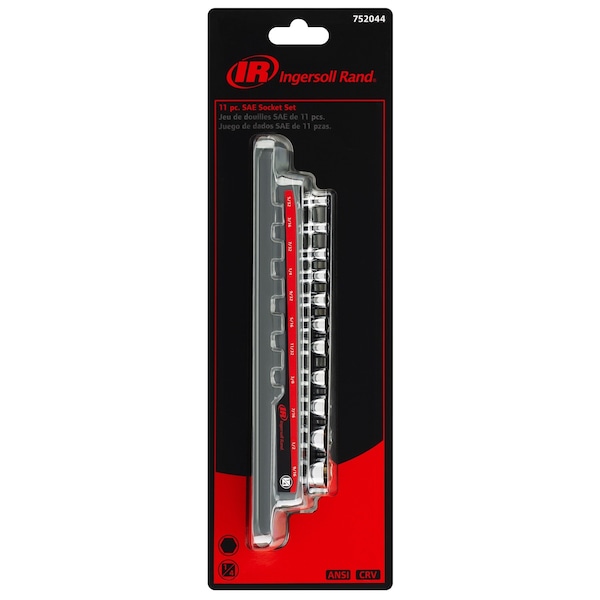 Ingersoll-Rand 11Pc 1/4" Drive SAE Socket Set (IR) - 752044