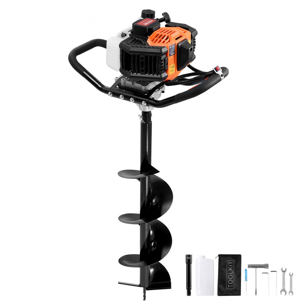 VEVOR Gas Post Hole Digger 52CC 1450W with 8” Drill Bits & 1 Extension Rod - RYLXZ8YC1G52Y4WZHV0