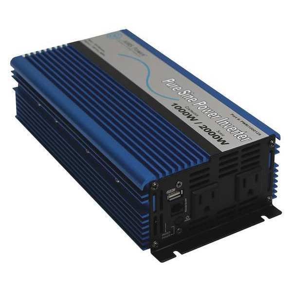 Aims Power Power Inverter, Pure Sine Wave, 2,000 W Peak, 1,000 W Continuous, 2 Outlets - PWRI100012120S