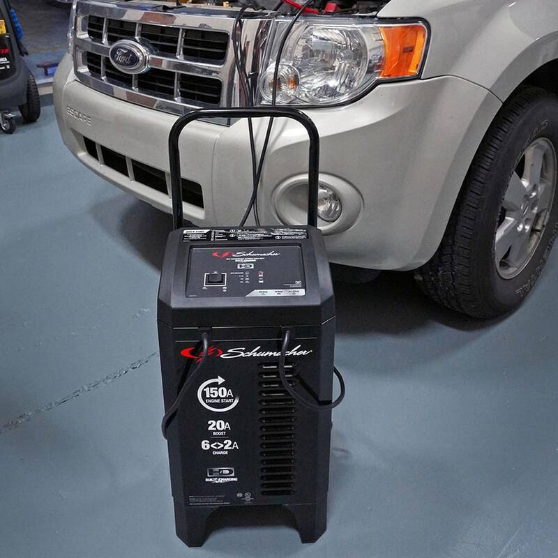 Schumacher Electric Automotive 12-Volt 150-Amp Fully Automatic Wheeled Jump Starter and Battery Charger with 20-Amp Boost - SC1364