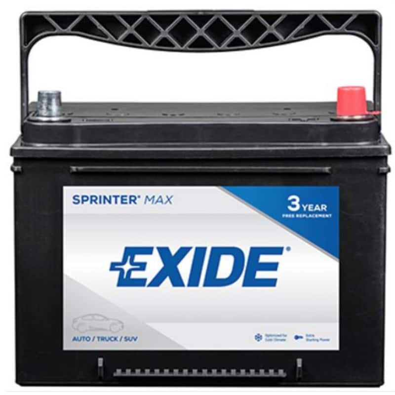 Exide SPRINTER MAX 12 volts Lead Acid 6-Cell 34 Group Size 800 Cold Cranking Amps (BCI) Auto Battery - SX34