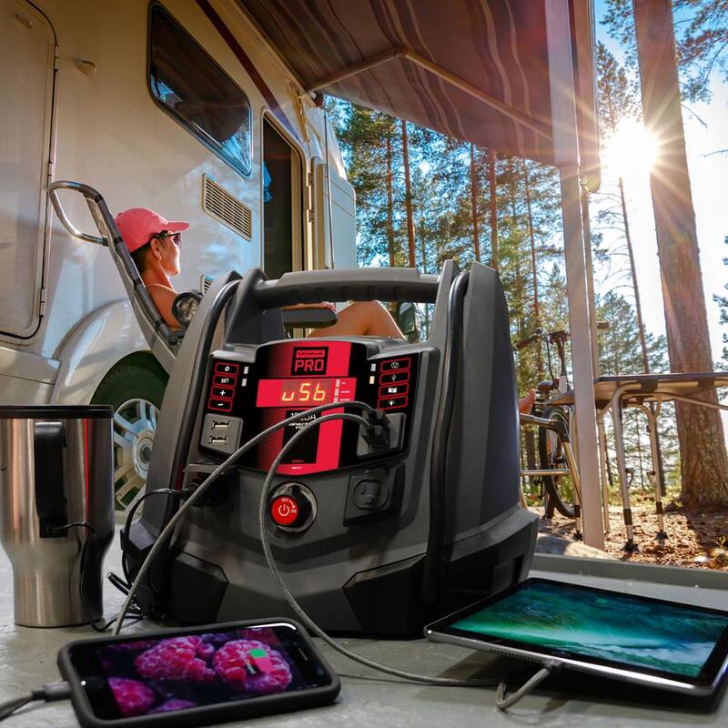 Schumacher Electric 1200 Peak Amp Portable Jump Starter and Power Station with 100 PSI Air Compressor for Pro, Home, and Off Grid Use - SPR1631