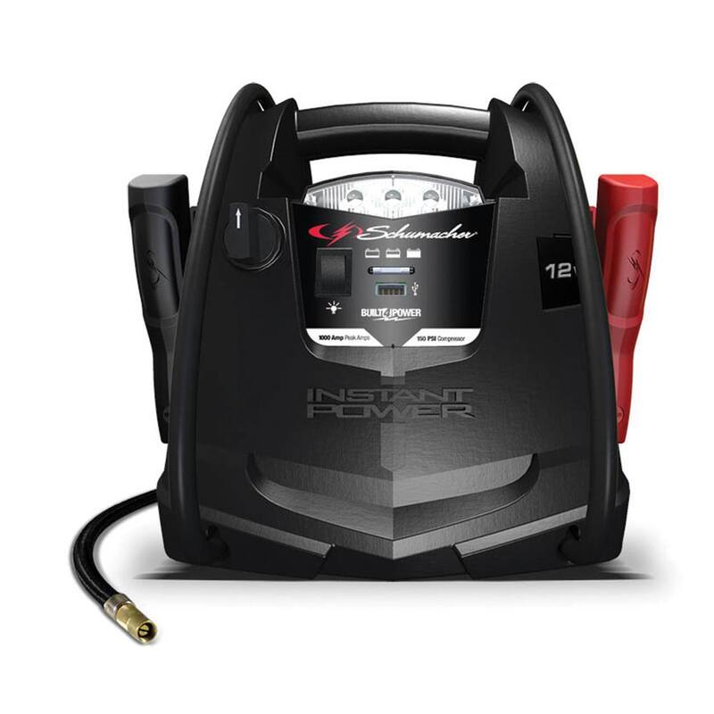 Schumacher Electric 1000 Peak Amp Portable Power and Jump Starter with Air Compressor - SJ1330