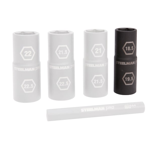 Steelman 1/2-Inch Drive 6-Point Thin Wall 18.5mm x 19.5mm Impact Flip Socket - 97025