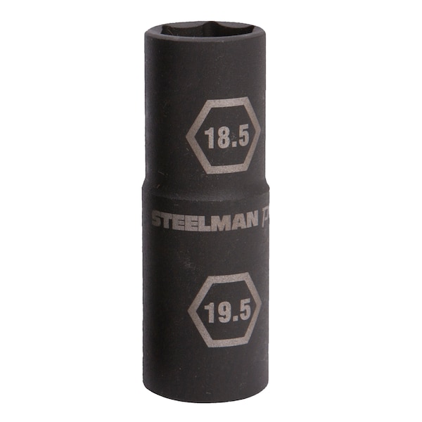 Steelman 1/2-Inch Drive 6-Point Thin Wall 18.5mm x 19.5mm Impact Flip Socket - 97025