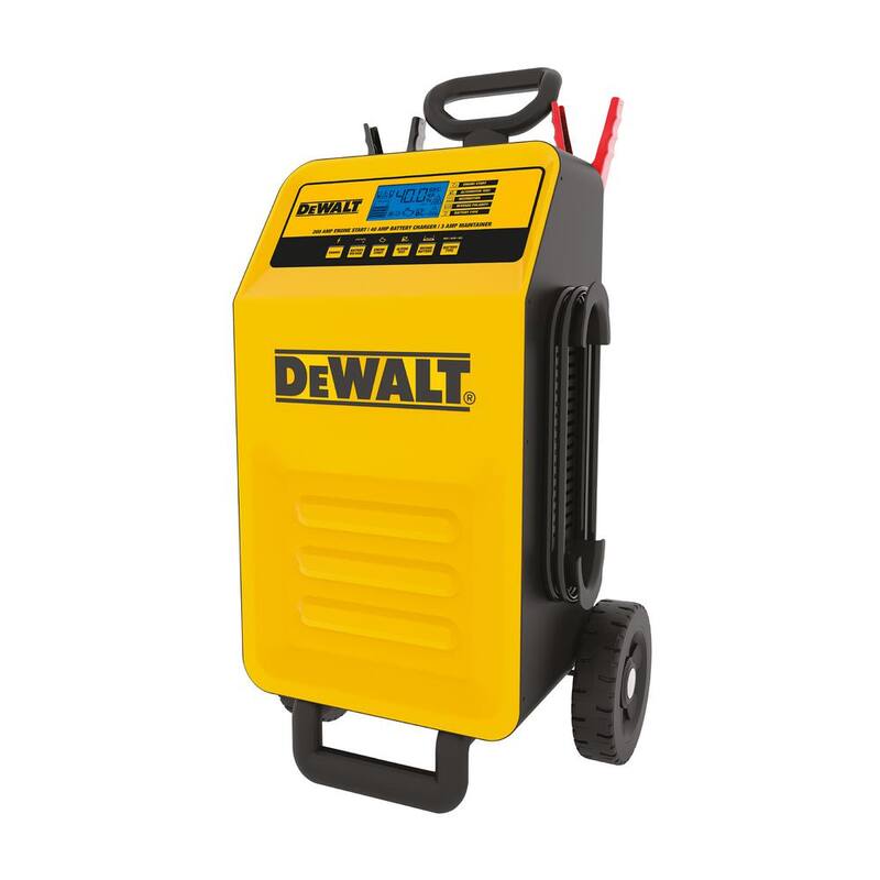 DEWALT Professional Rolling 40 Amp Battery Charger, 3 Amp Maintainer with 200 Amp Engine Start - DXAEC200