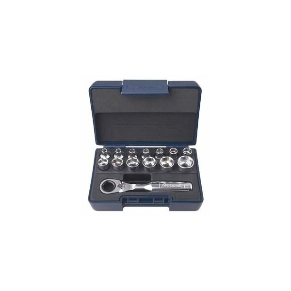 Garant 14 Pc 1/4 inch Drive Low Profile Socket Set, 6 Pt, 4 mm to 14 mm - 630355 14