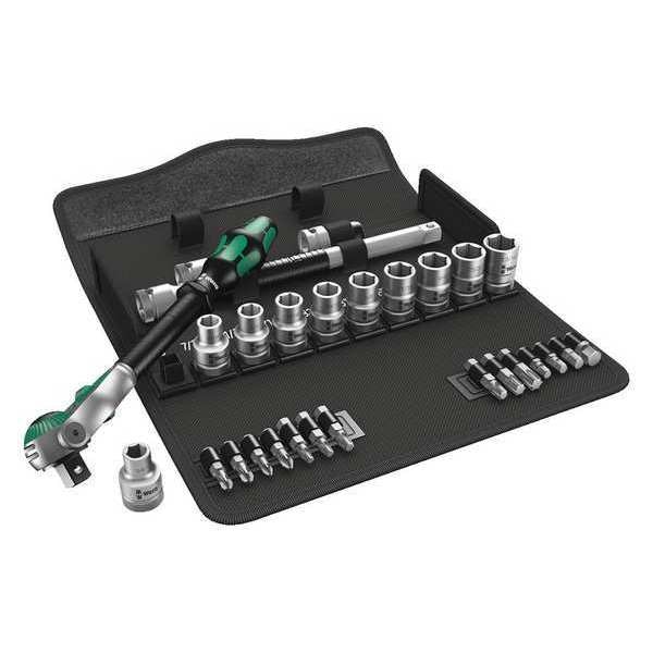 Wera 1/2" Drive Ratchet Set SAE, Torx(R) 28 Pieces 3/8 in to 13/16 in , Chrome - 05004079001