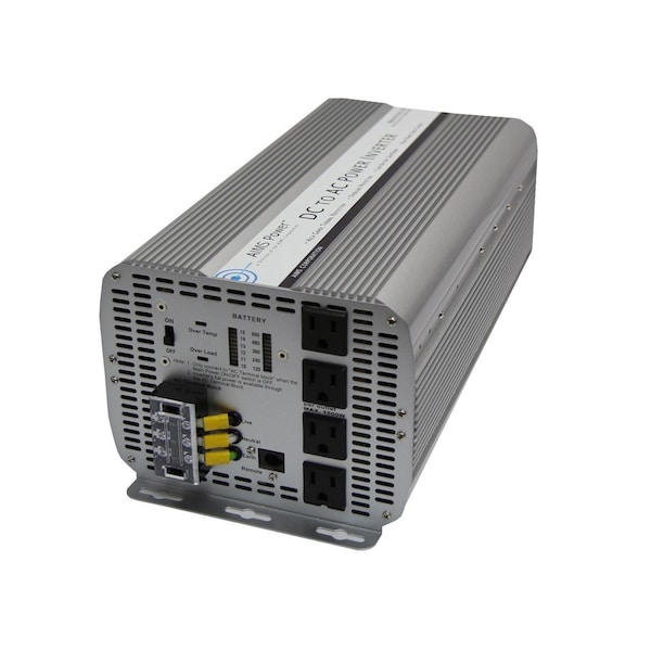 Aims Power Power Inverter, Modified Sine Wave, 10,000 W Peak, 5,000 W Continuous, 4 Outlets - PWRINV500036W
