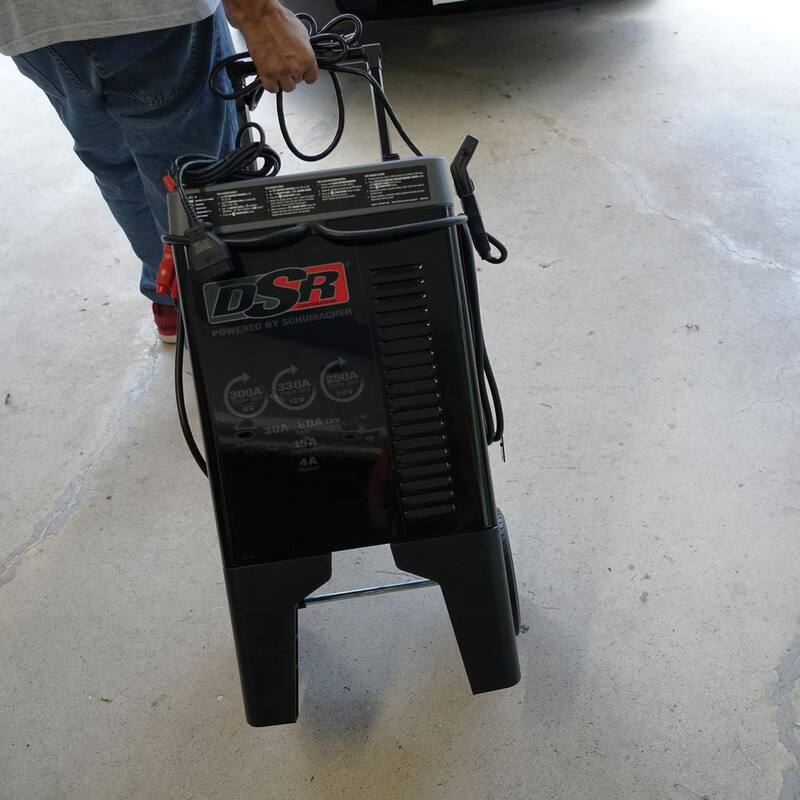 Schumacher Electric DSR Professional Grade 12 and 24 Volt, 330 Amp Wheeled Battery Charger, Maintainer, and Engine Starter - DSR124