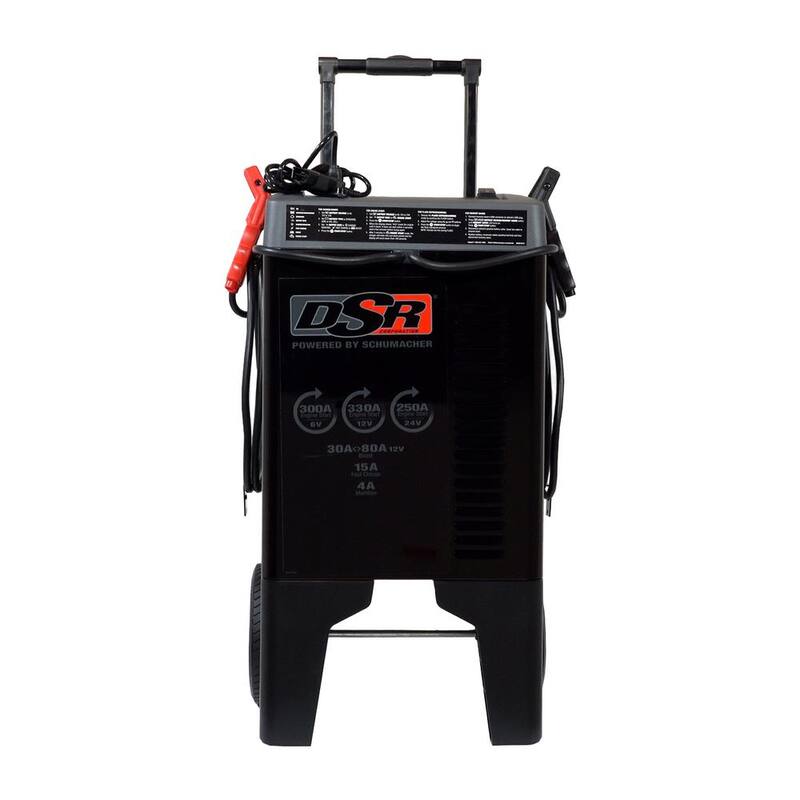 Schumacher Electric DSR Professional Grade 12 and 24 Volt, 330 Amp Wheeled Battery Charger, Maintainer, and Engine Starter - DSR124