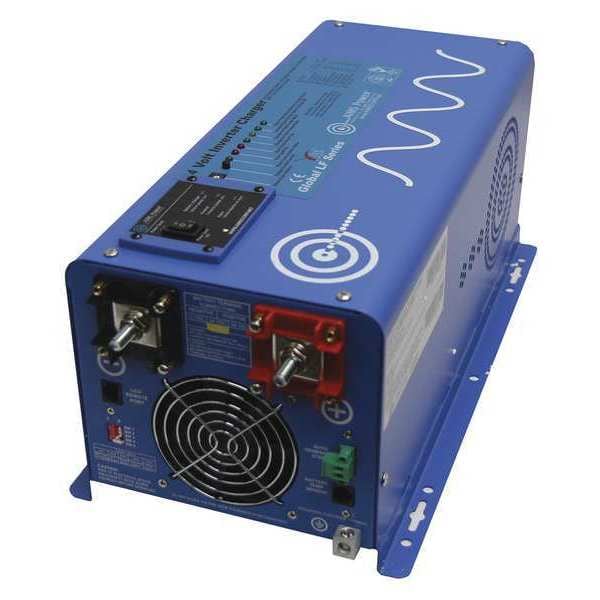 Aims Power Power Inverter and Battery Charger, Pure Sine Wave, 6,000 W Peak, 2,000 W Continuous, 1 Outlets - PICOGLF20W24V120VR