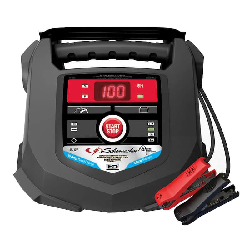 Schumacher Electric 15A 6-Volt/12-Volt Fully Automatic Battery Charger and Maintainer with Auto Voltage Detection - SC1323