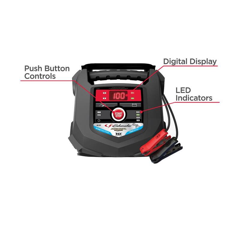 Schumacher Electric 15A 6-Volt/12-Volt Fully Automatic Battery Charger and Maintainer with Auto Voltage Detection - SC1323