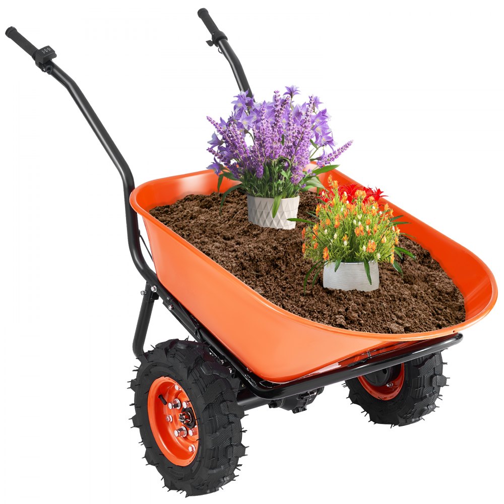 VEVOR Electric Wheelbarrow Cart One Wheel 7 Cu Ft Powered Dump Cart 573 lbs - DDL2LHYTC2JLJVUC6V1