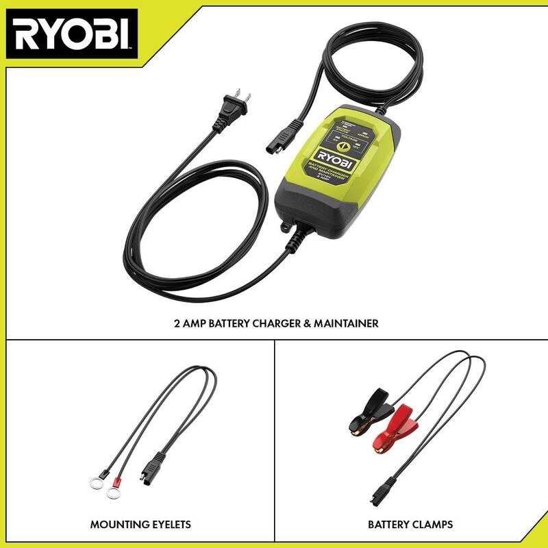 RYOBI 2 Amp Battery Charger and Maintainer - AC0i2001