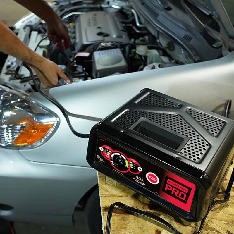 Schumacher Electric 80 Amp Automotive Battery Charger, Engine Starter, Maintainer with Boost Mode for Pro and Home Use - SPR1629