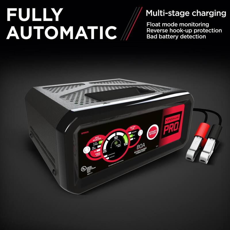 Schumacher Electric 80 Amp Automotive Battery Charger, Engine Starter, Maintainer with Boost Mode for Pro and Home Use - SPR1629