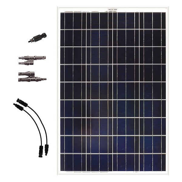 Grape Solar Polycrystalline Solar Panel Expansion Kit, 100 W, 18V DC, 5.23 A, 36 Cells, 4mm PV - GS-100-EXP