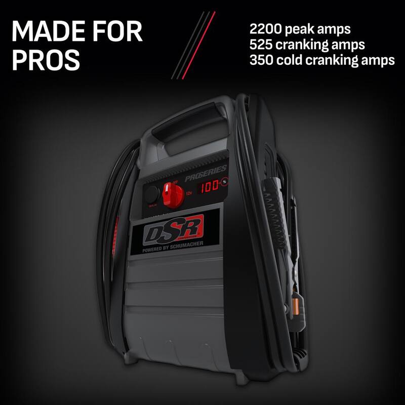 Schumacher Electric DSR Professional Grade 2250 Peak Amp 12-Volt Jump Starter and Portable Power Station with 400 Watt Inverter - DSR167