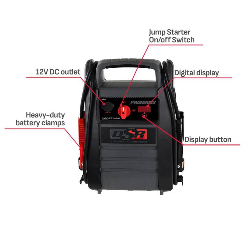 Schumacher Electric DSR Professional Grade 2250 Peak Amp 12-Volt Jump Starter and Portable Power Station with 400 Watt Inverter - DSR167