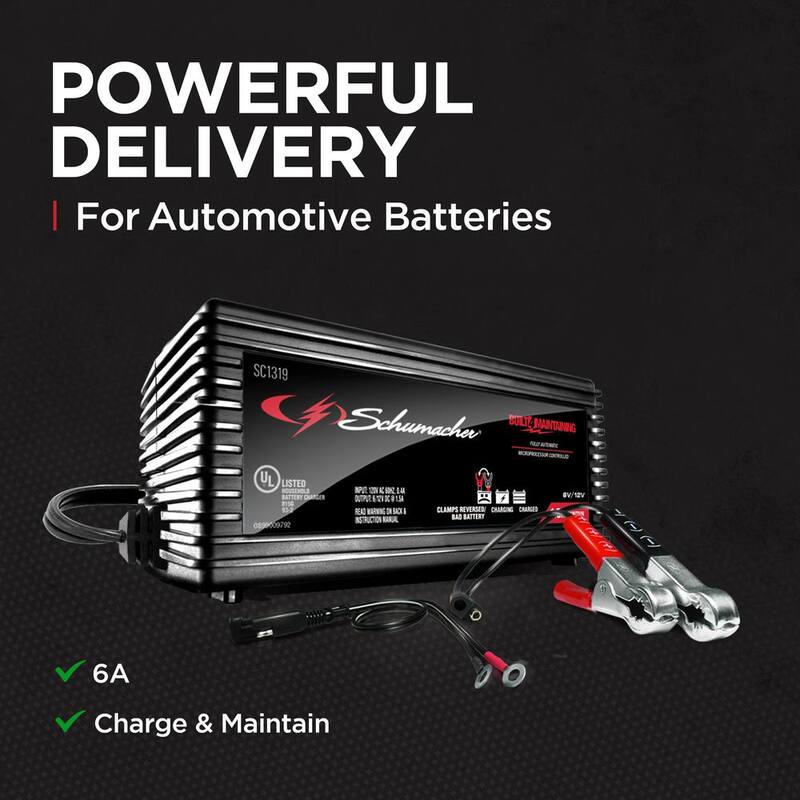 Schumacher Electric Automotive 1.5 Amp 6 Volt and 12 Volt Fully Automatic Battery Maintainer - SC1319