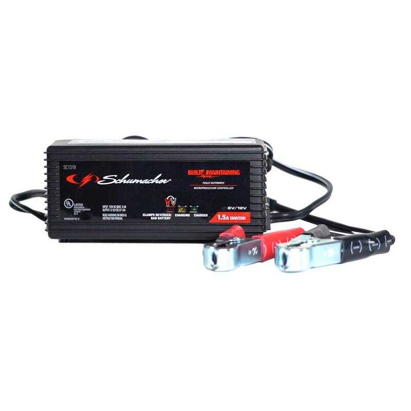 Schumacher Electric Automotive 1.5 Amp 6 Volt and 12 Volt Fully Automatic Battery Maintainer - SC1319