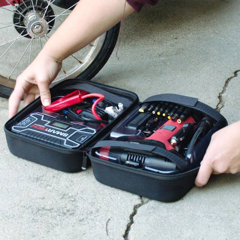 Smartech Products Power Kit TECH-5000P Vehicle Jump Starter and Power Bank with Accessories + Air Compressor + Carrying Case - TECH-5000P
