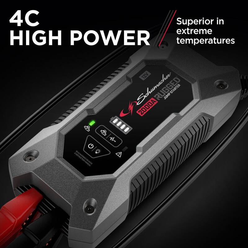 Schumacher Electric Rugged Lithium Automotive 12-Volt 2000 Amp Portable Jump Starter and Power Bank - SL1651
