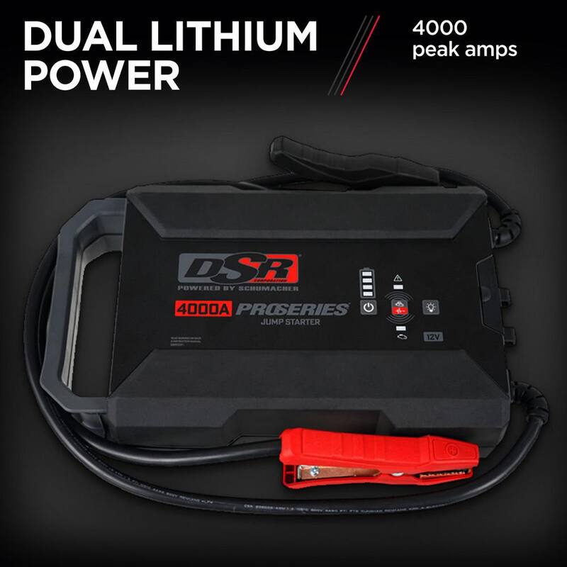 Schumacher Electric DSR Professional Grade 12 Volt, 4000 Peak Amps, Portable Lithium Jump Starter with USB Power - DSR164