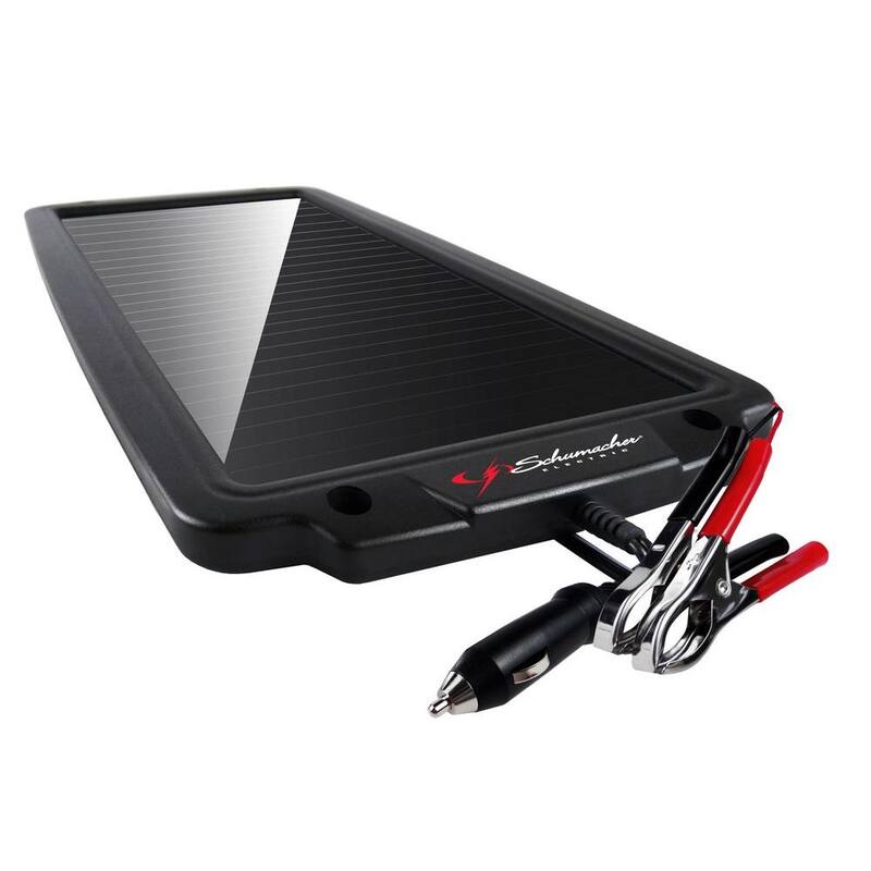 Schumacher Electric Automotive 12-Volt Solar Battery Maintainer with Quick-Connect Clamps and DC Accessory Plug - SP-200