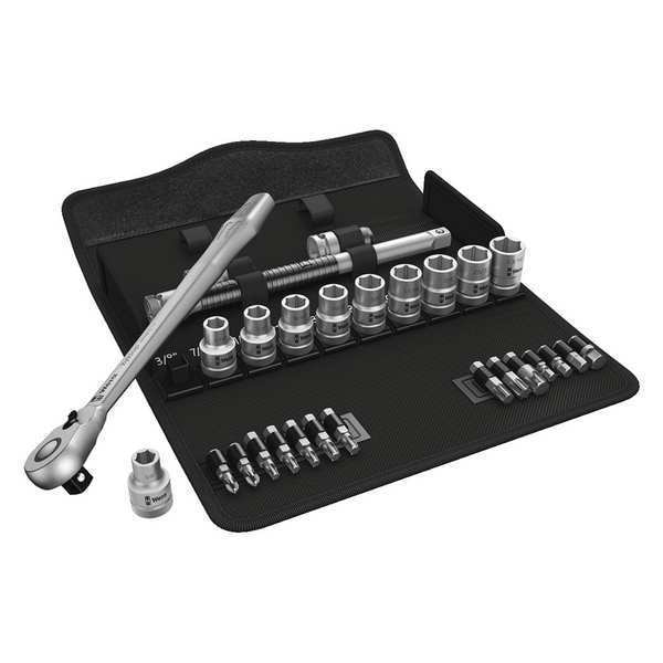 Wera 1/2" Drive Ratchet Set SAE, Torx(R) 28 Pieces 3/8 in to 13/16 in , Chrome - 05004081001