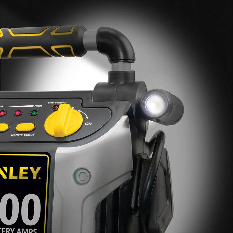 Stanley 1000 Peak Amp Automotive Jump Starter, Portable Power - 2.1A/10W USB Port, 12V outlet, 120 PSI Air Compressor - J5C09