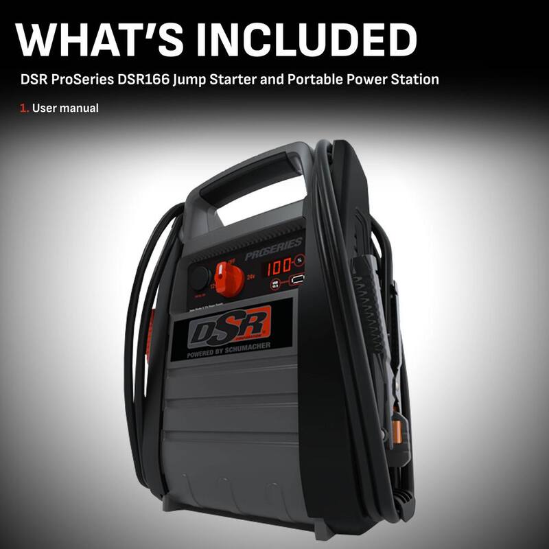 Schumacher Electric DSR Professional Grade Automotive 4400 Peak Amp 12-Volt and 24-Volt Jump Starter and Portable Power Station - DSR166
