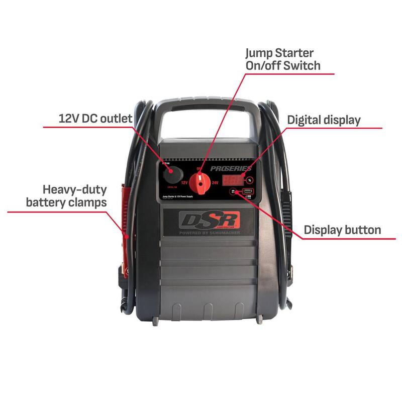 Schumacher Electric DSR Professional Grade Automotive 4400 Peak Amp 12-Volt and 24-Volt Jump Starter and Portable Power Station - DSR166