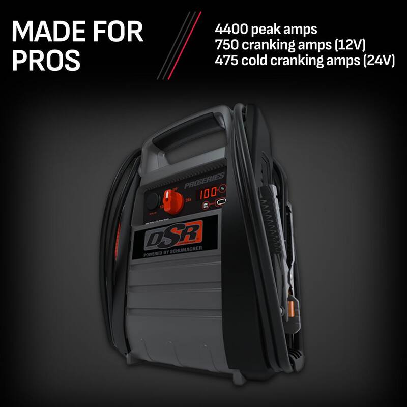 Schumacher Electric DSR Professional Grade Automotive 4400 Peak Amp 12-Volt and 24-Volt Jump Starter and Portable Power Station - DSR166