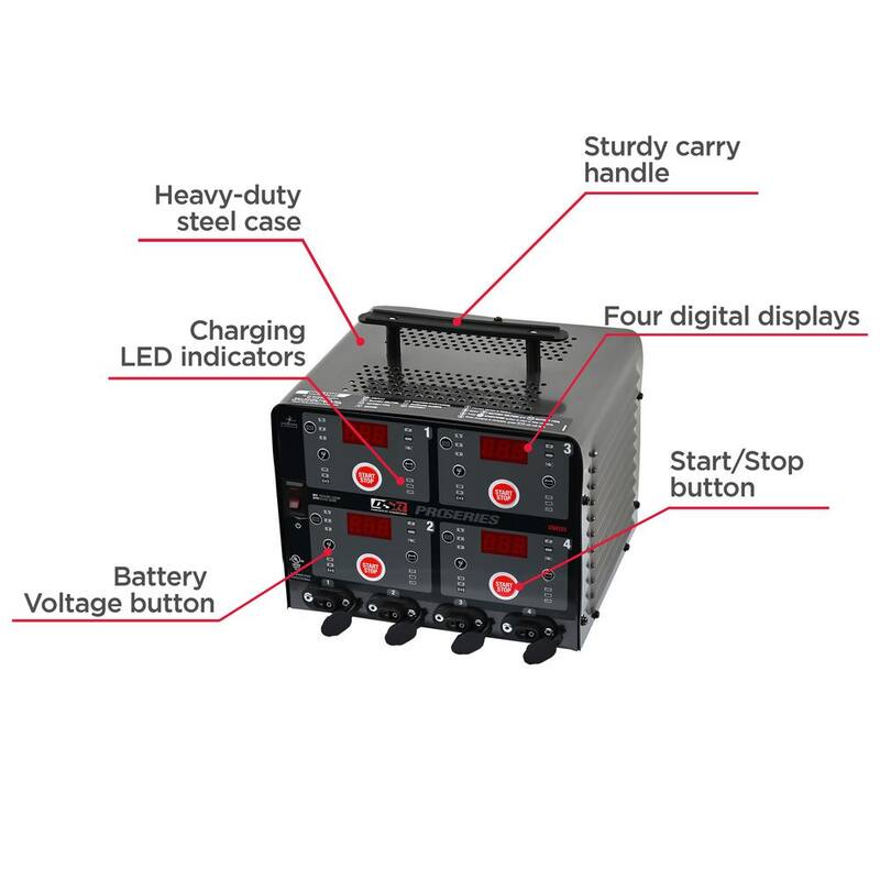 Schumacher Electric DSR Professional Grade 4 Bank, 6 to 12 Volt, 5 to 10 Amp Automatic Battery Charging Station - DSR125