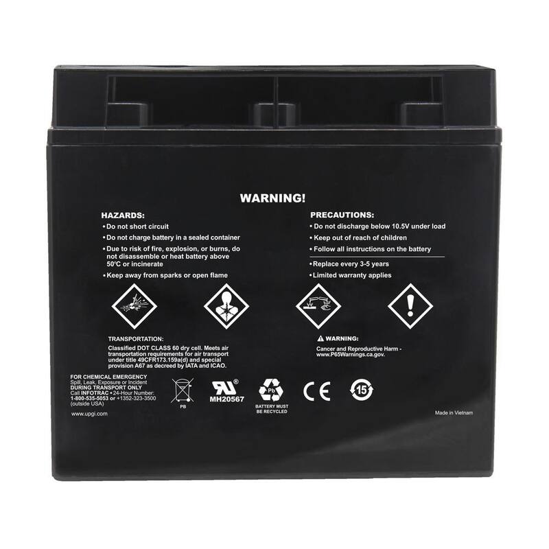 UPG 12-Volt 18 Ah I1 Terminal Sealed Lead Acid (SLA) AGM Rechargeable Battery - UB12180
