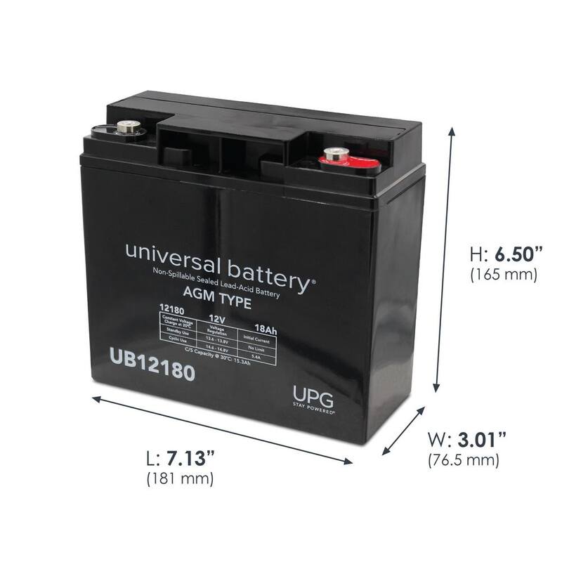 UPG 12-Volt 18 Ah I1 Terminal Sealed Lead Acid (SLA) AGM Rechargeable Battery - UB12180