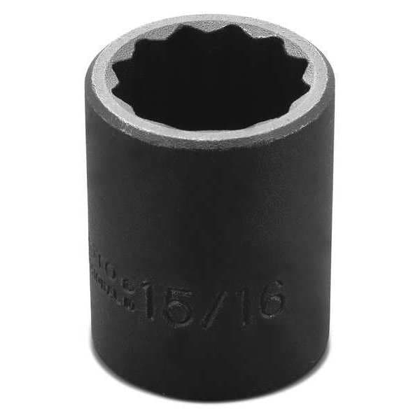Proto 1/2 in Drive Impact Socket 15/16 in Size 12 pt Standard Depth, Black Oxide - J7430