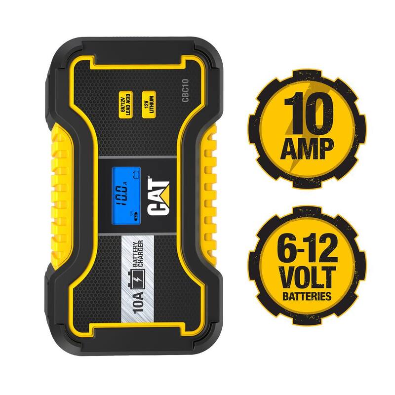 CAT Professional 10 Amp Battery Charger/Battery Maintainer with 6-Volt Or 12-Volt Charging Option - CBC10