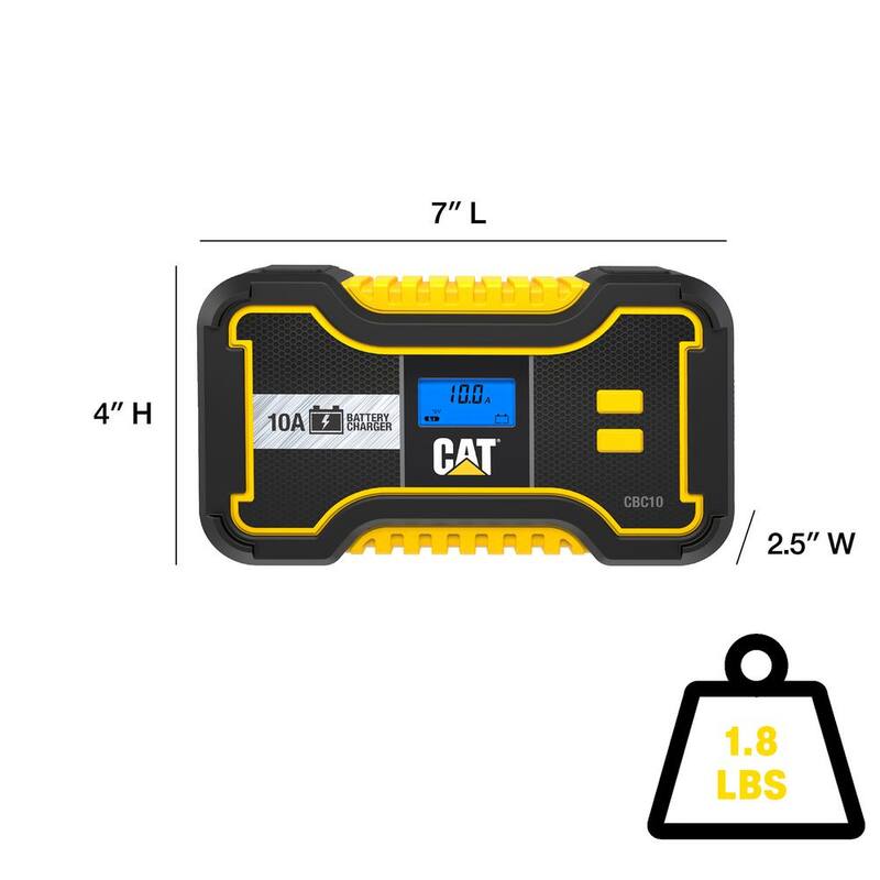 CAT Professional 10 Amp Battery Charger/Battery Maintainer with 6-Volt Or 12-Volt Charging Option - CBC10