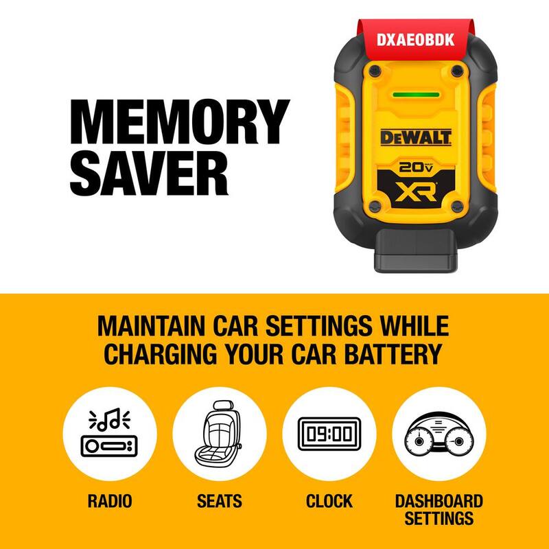 DEWALT 12V Auto Battery Maintainer Includes 20V x R 5AH Battery, DCB115 Charger - DXAEOBDK