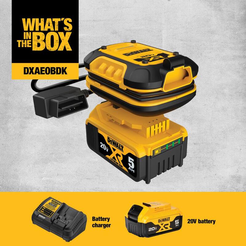 DEWALT 12V Auto Battery Maintainer Includes 20V x R 5AH Battery, DCB115 Charger - DXAEOBDK