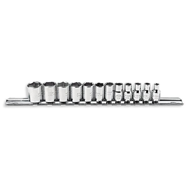 Proto 1/4" Drive Socket Set Metric 12 Pieces 4 mm to 14 mm , Full Polish - J47200