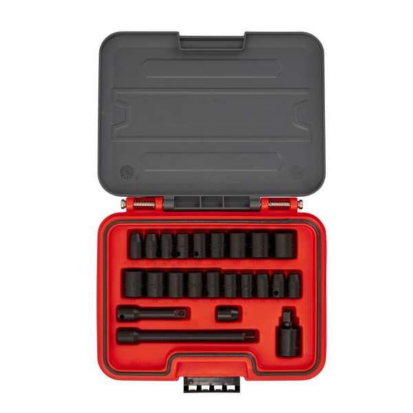 Proto 3/8 in Drive Socket Set Metric, SAE 23 Pieces 1/4 in to 3/4 in, 7 mm to 17 mm , Black Phosphate - J72323IM