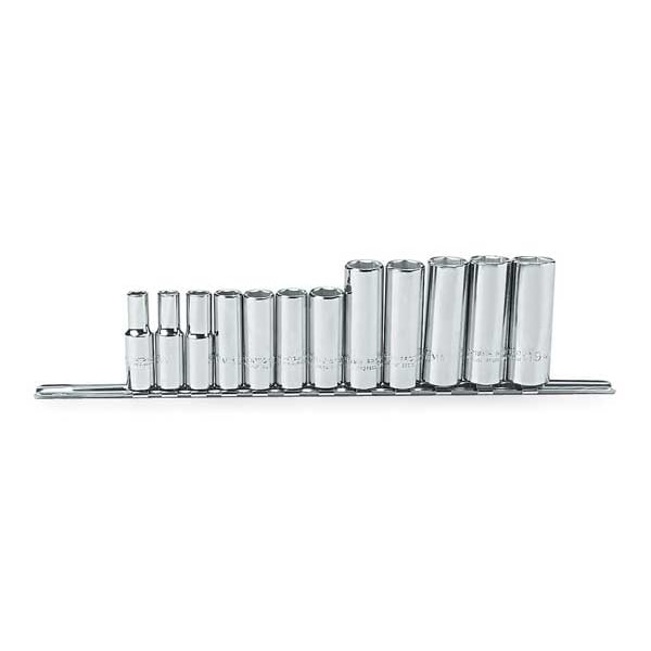Proto 3/8" Drive Deep Socket Set Metric 12 Pieces 8 mm to 19 mm , Full Polish - J52205