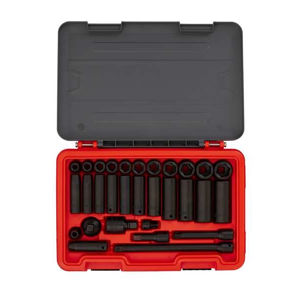 Proto 1/2 in Drive Socket Set SAE 30 Pieces 3/8 in to 1 1/16 in , Black Phosphate - J74130IM